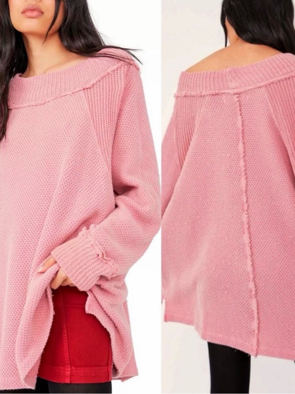 Free People We The Free “She’s a Keeper” Sweater – Faded Coral – XS